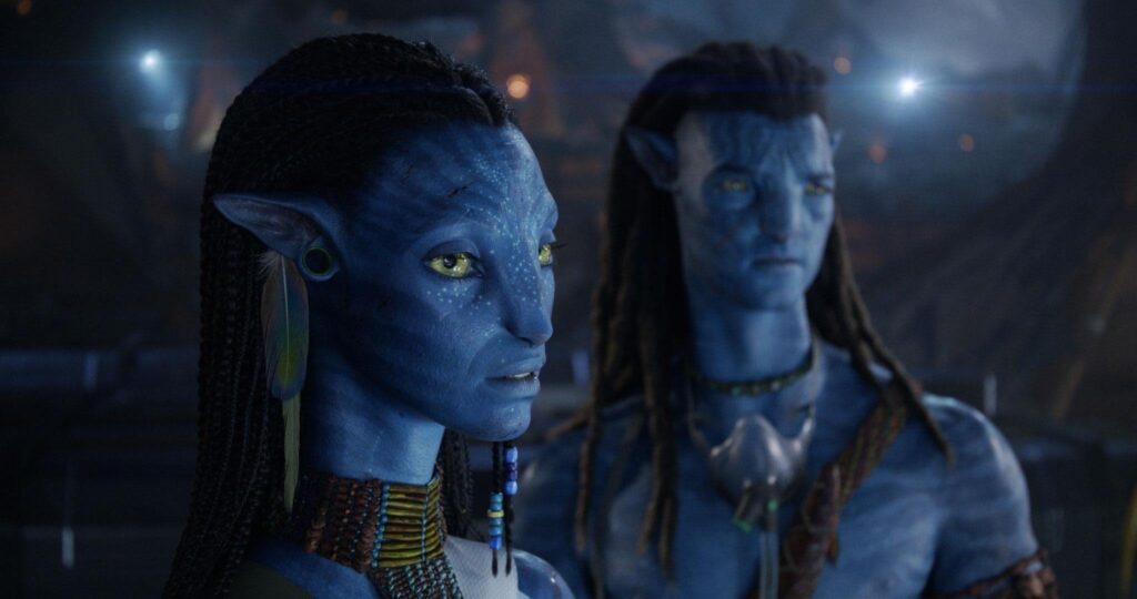 Zoe Saldaña and Sam Worthington reprise their roles as Neytiri and Jake. - The Latino Slant