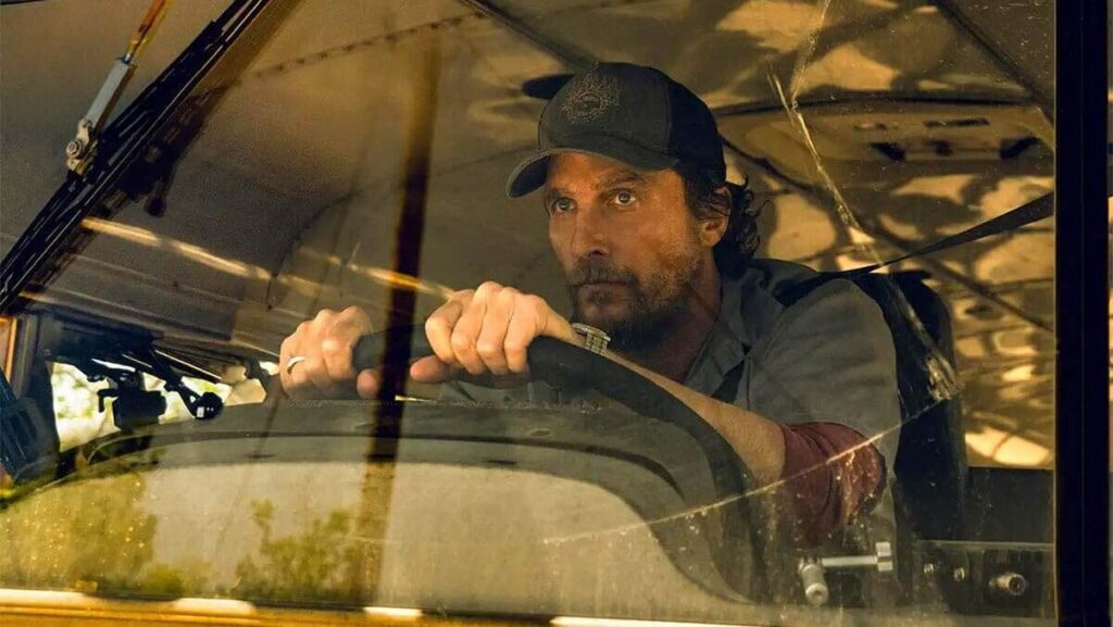 Matthew McConaughey plays Kevin, a bus driver who volunteers to evacuate children trapped at a local school. - The Latino Slant