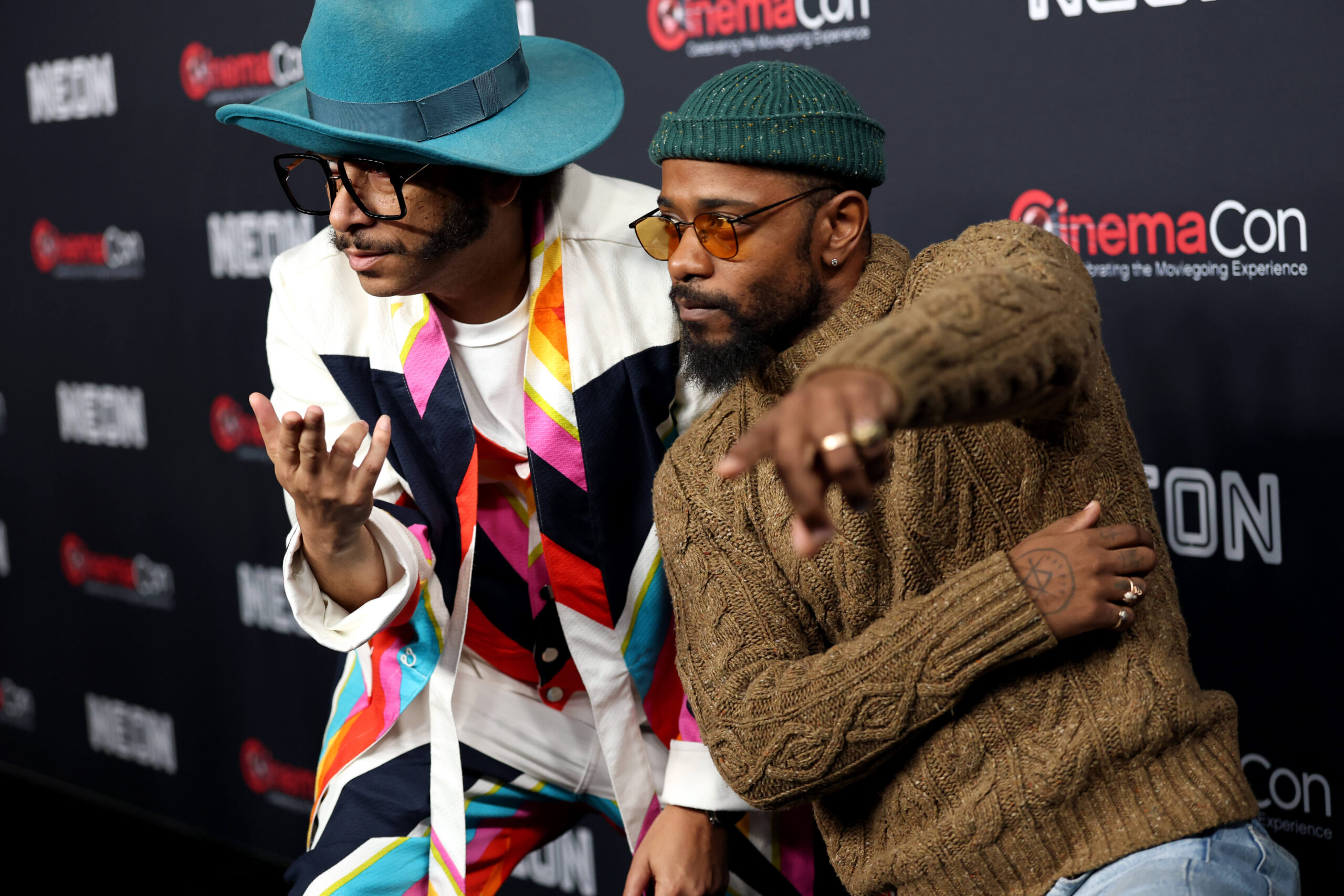 Boots Riley and LaKeith Stanfield at CinemaCon 2026 to discuss their film "I Love Boosters." - The Latino Slant