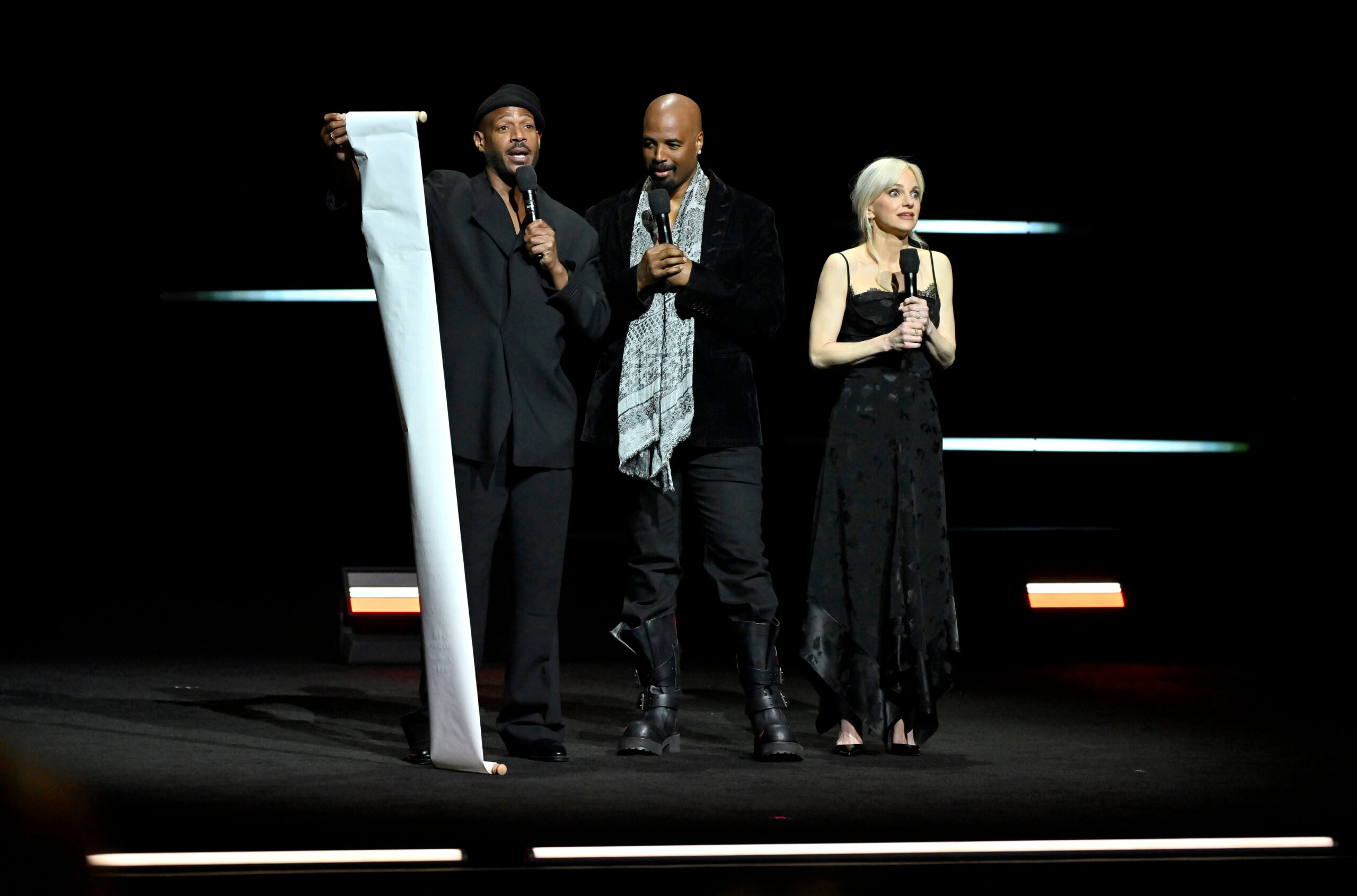 The cast of "Scary Movie" reading off a list of preemptive apologies to anyone who might be offended by their new film. - The Latino Slant