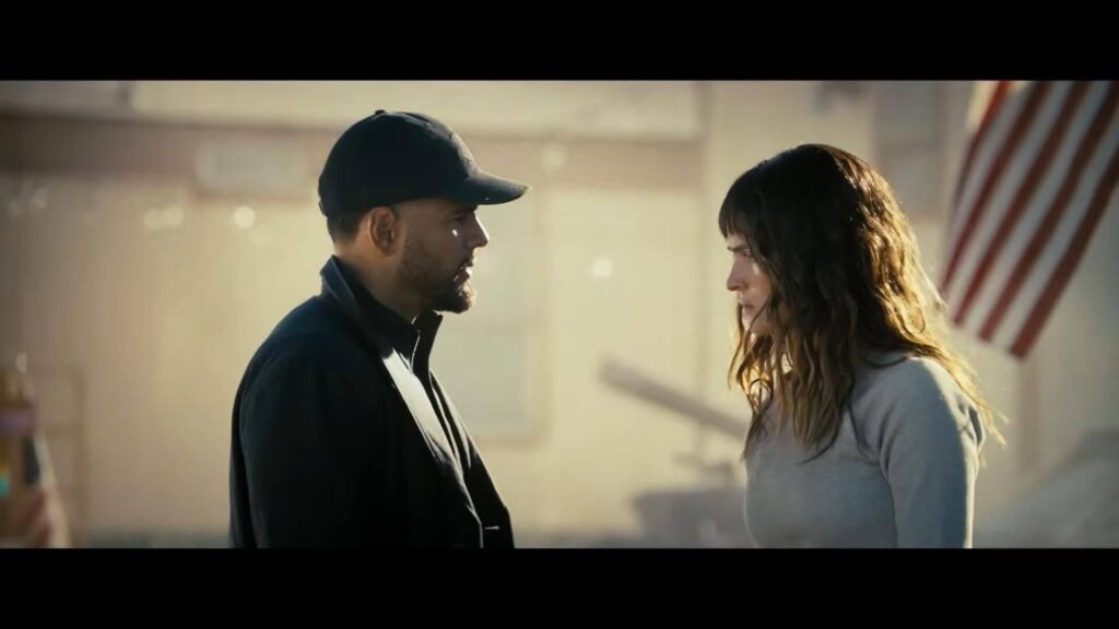 A tense exchange in the trailer park in "Onslaught." - The Latino Slant